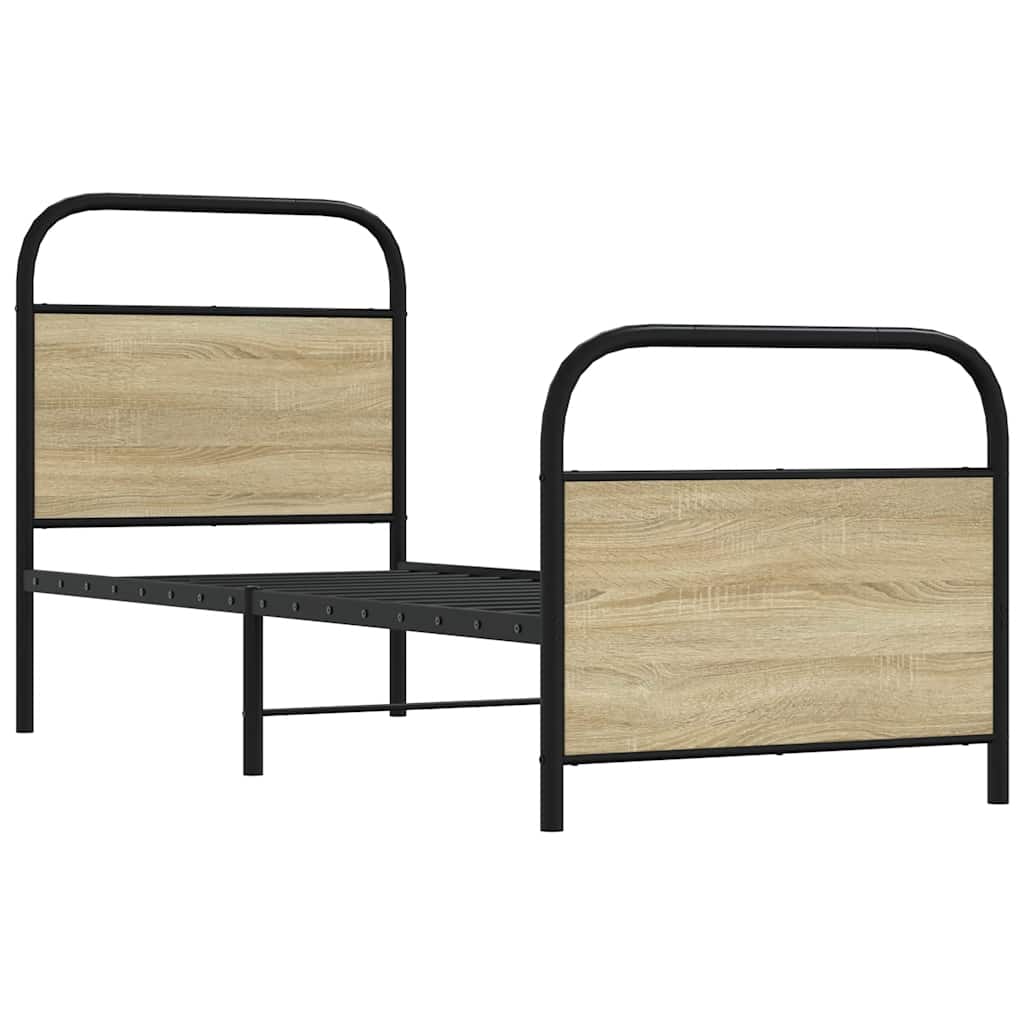 Cadre de lit sans matelas 75x190cm chêne sonoma bois ingénierie - XIOS