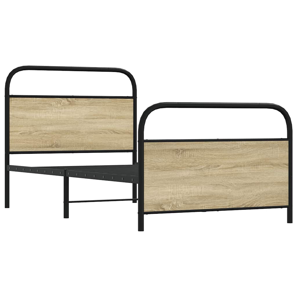 Cadre de lit sans matelas 107x203 cm chêne sonoma - XIOS