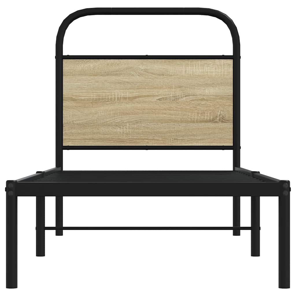 Tête de lit chêne sonoma 75 cm acier et bois d'ingénierie - XIOS