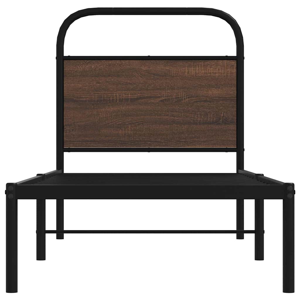 Cadre de lit sans matelas 75x190cm chêne marron bois ingénierie - XIOS