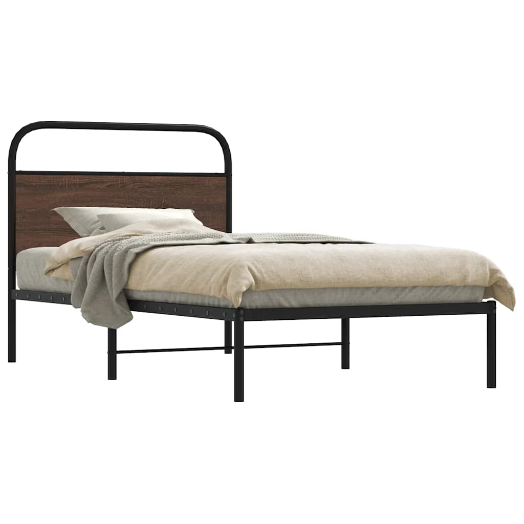 Cadre de lit sans matelas 100x190 cm chêne marron - XIOS