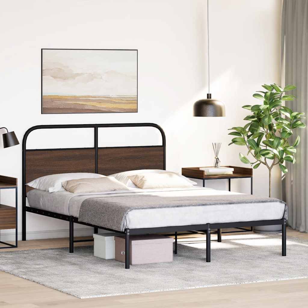 Cadre de lit sans matelas 140x200 cm chêne marron - XIOS