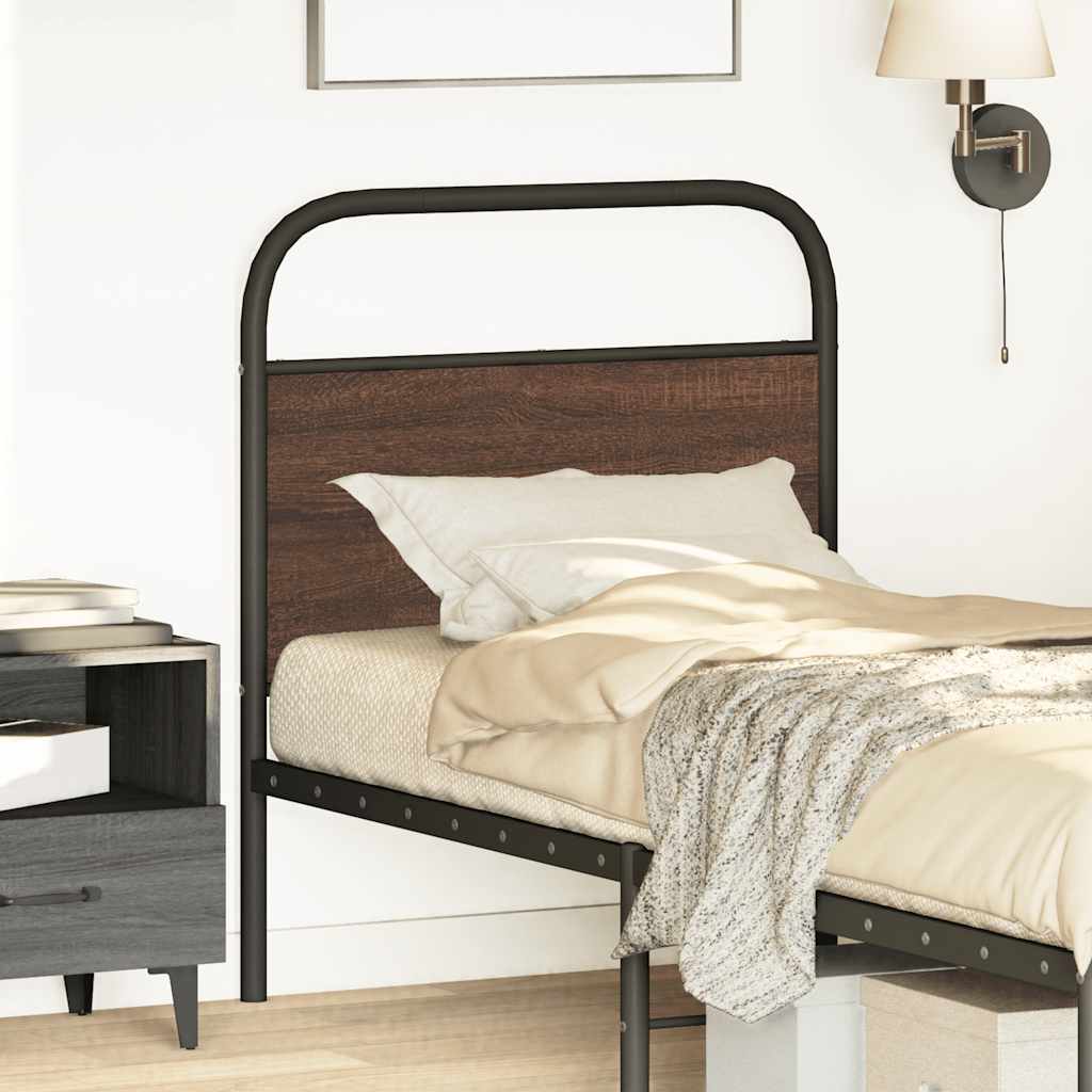 Tête de lit chêne marron 80 cm acier et bois d'ingénierie - XIOS