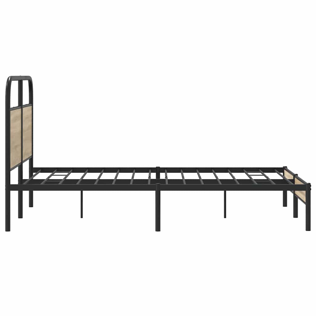 Cadre de lit sans matelas 120x200 cm chêne fumé bois ingénierie - XIOS