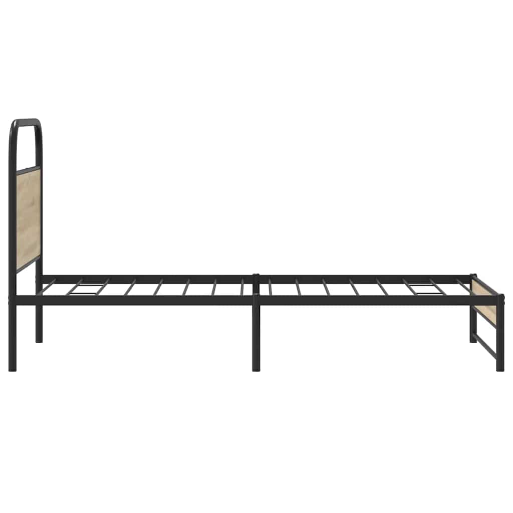 Cadre de lit sans matelas 100x190 cm chêne fumé bois ingénierie - XIOS