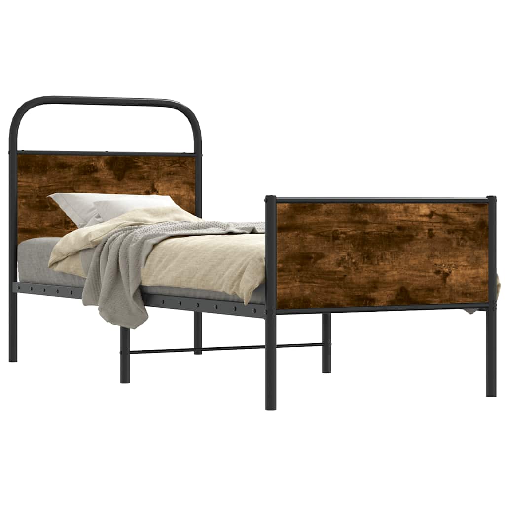 Cadre de lit sans matelas 75x190cm chêne sonoma bois ingénierie - XIOS