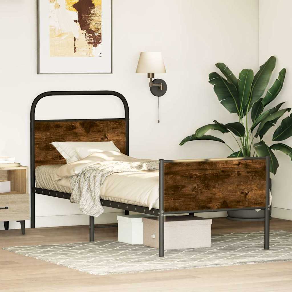 Cadre de lit sans matelas 75x190cm chêne sonoma bois ingénierie - XIOS