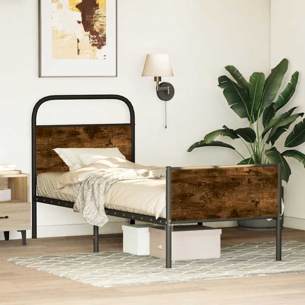 Cadre de lit sans matelas 80x200cm chêne sonoma bois ingénierie - XIOS