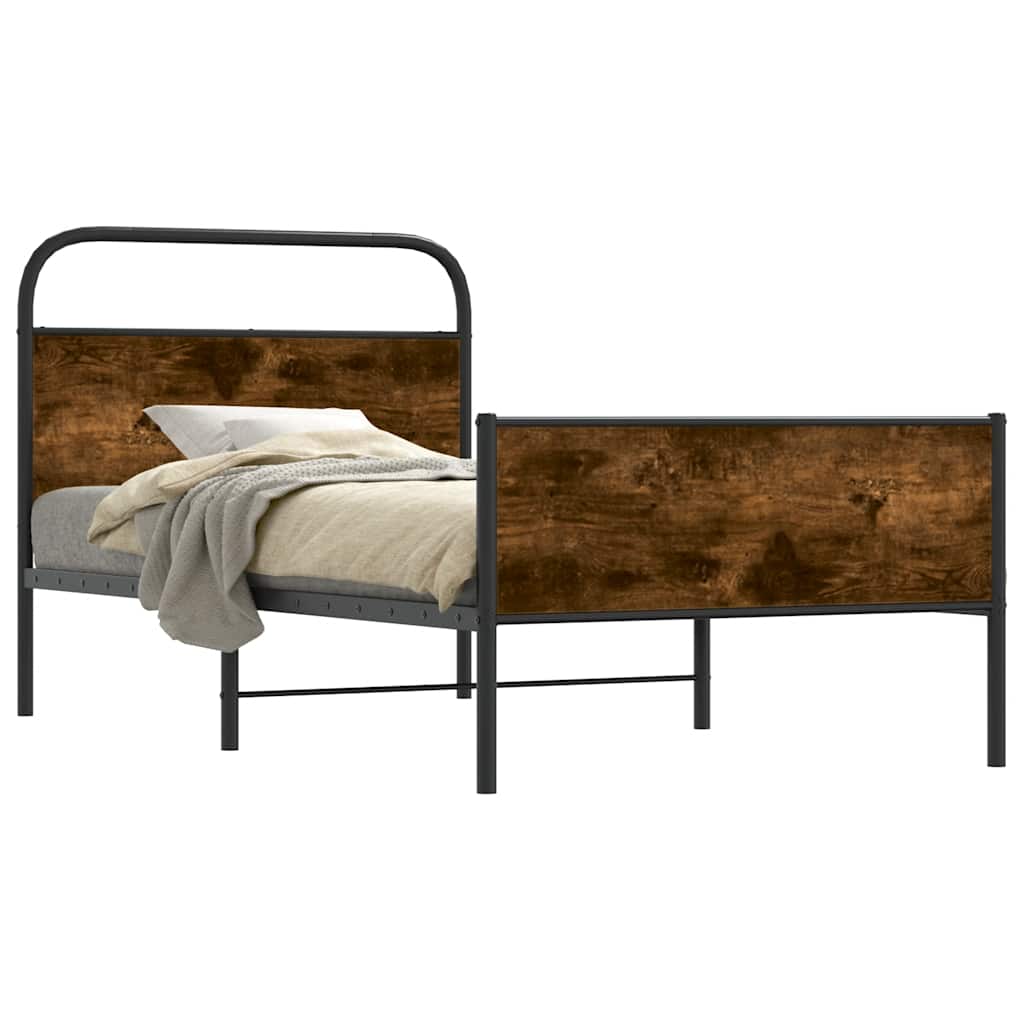 Cadre de lit sans matelas 90x200cm chêne sonoma bois ingénierie - XIOS