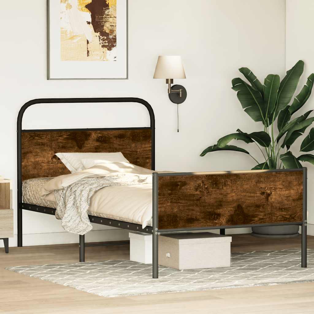 Cadre de lit sans matelas 90x200cm chêne sonoma bois ingénierie - XIOS