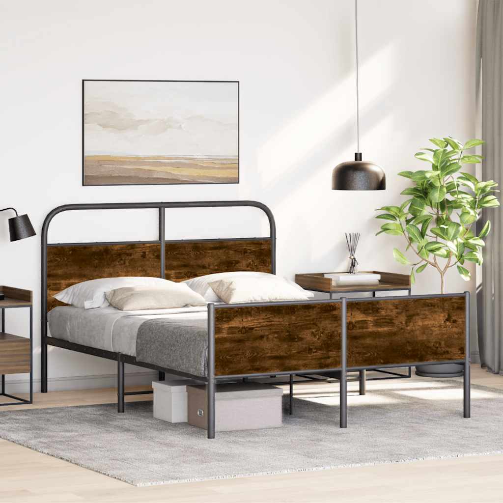 Cadre de lit sans matelas 135x190 cm chêne sonoma - XIOS