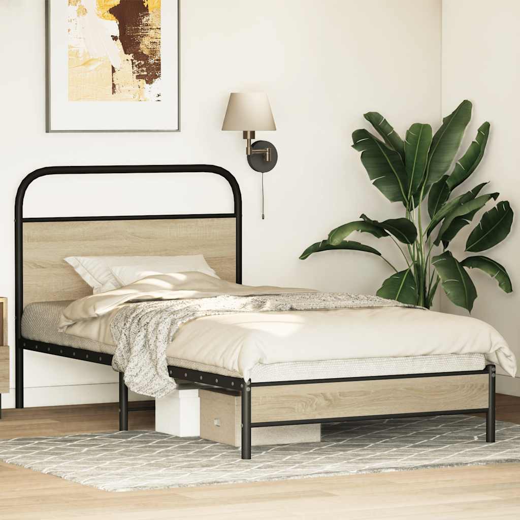 Cadre de lit sans matelas 100x190 cm chêne sonoma - XIOS