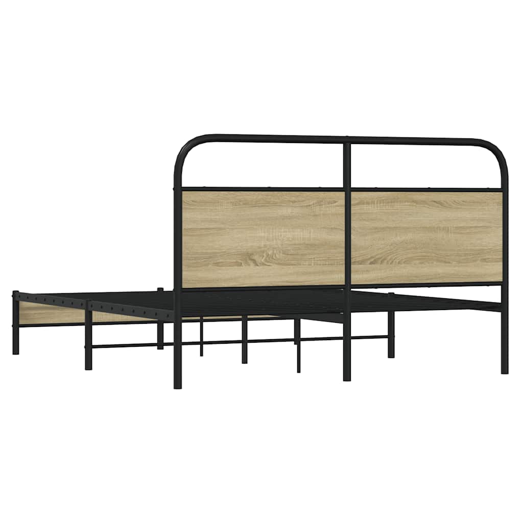 Cadre de lit sans matelas 150x200 cm chêne sonoma - XIOS