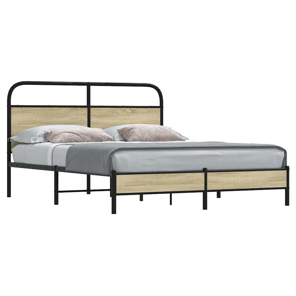Cadre de lit sans matelas 150x200 cm chêne sonoma - XIOS