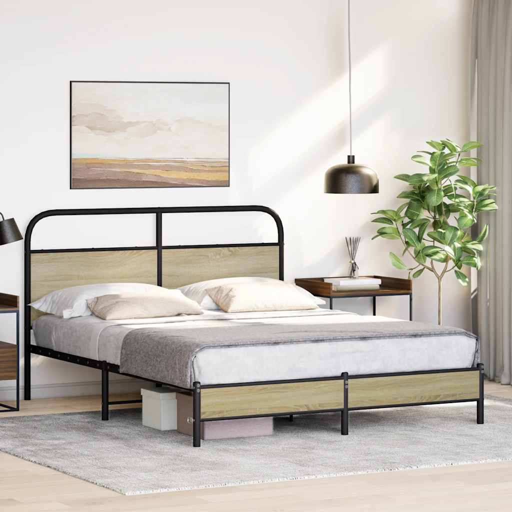 Cadre de lit sans matelas 160x200 cm chêne sonoma - XIOS