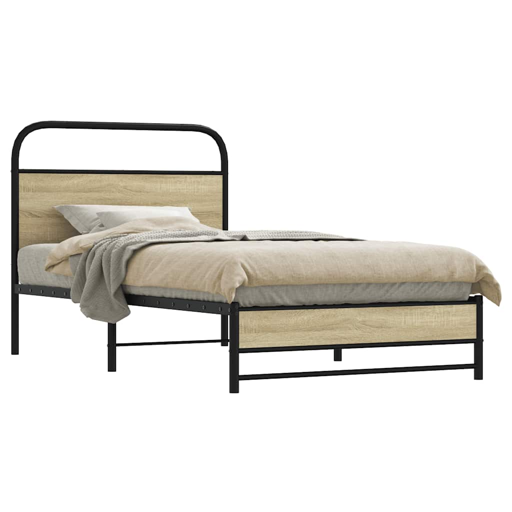 Cadre de lit sans matelas 100x200 cm chêne sonoma - XIOS