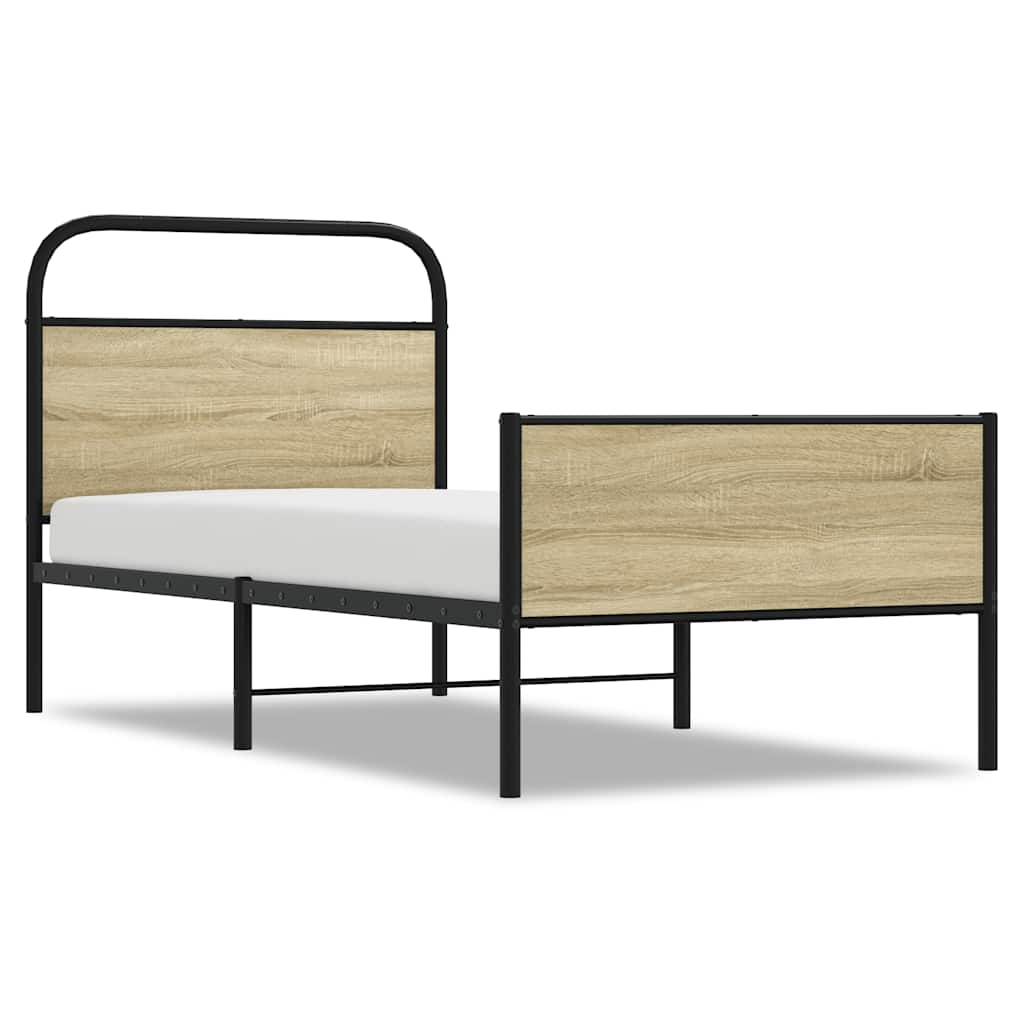 Cadre de lit sans matelas 75x190cm chêne sonoma bois ingénierie - XIOS