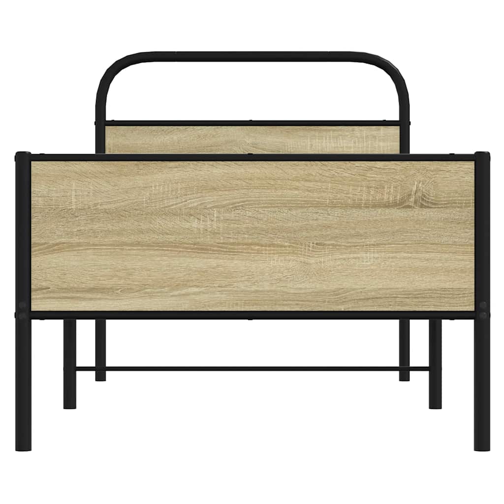 Cadre de lit sans matelas 80x200cm chêne sonoma bois ingénierie - XIOS