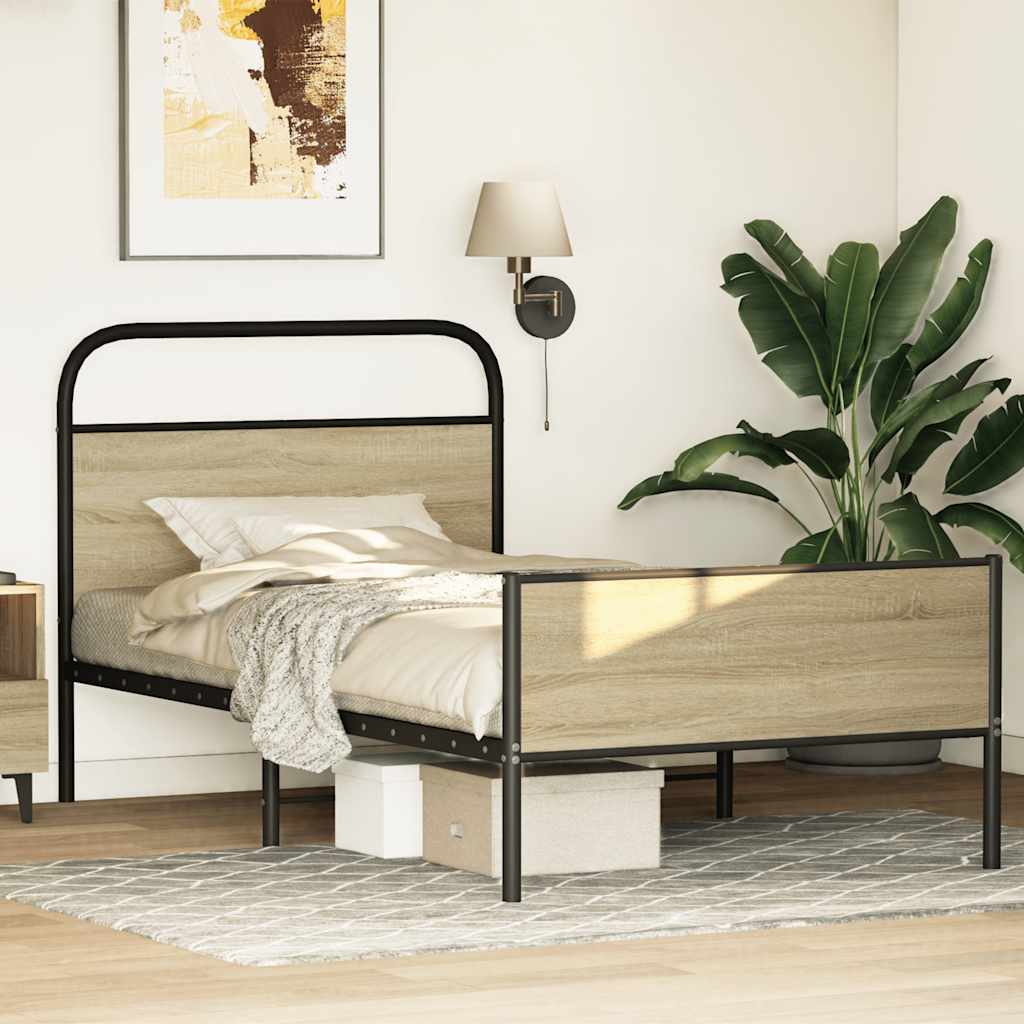 Cadre de lit sans matelas 100x190 cm chêne sonoma - XIOS