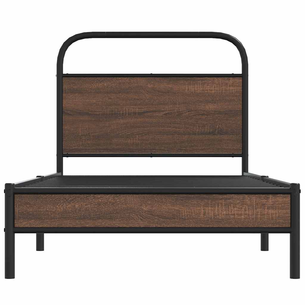 Cadre de lit sans matelas 100x190 cm chêne marron - XIOS