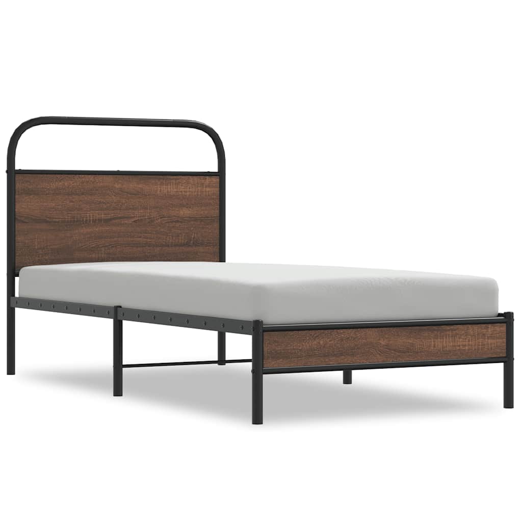 Cadre de lit sans matelas 100x200 cm chêne marron - XIOS