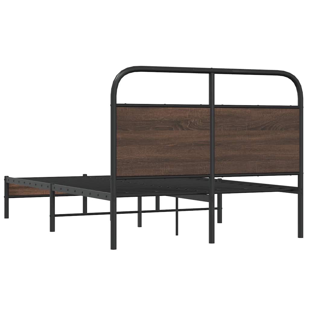 Cadre de lit sans matelas 135x190 cm chêne marron - XIOS