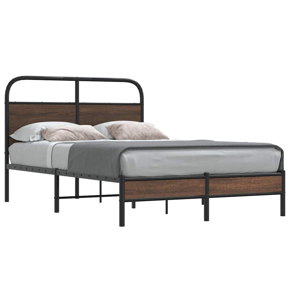 Cadre de lit sans matelas 135x190 cm chêne marron - XIOS