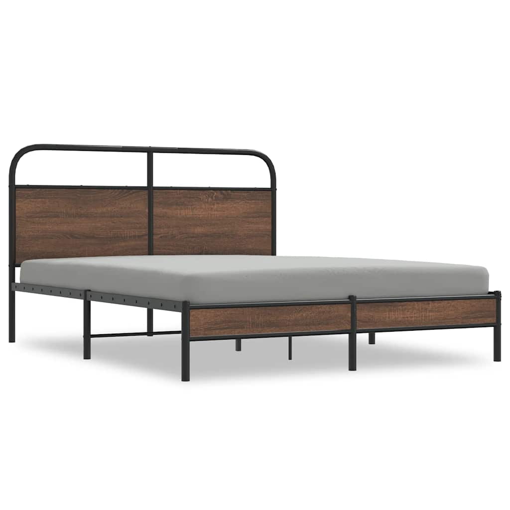 Cadre de lit sans matelas 150x200 cm chêne marron - XIOS