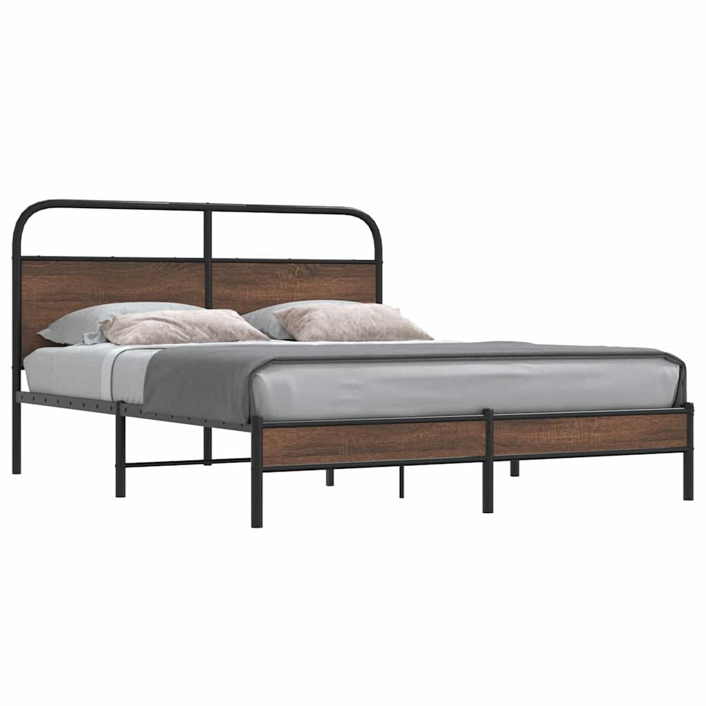 Cadre de lit sans matelas 150x200 cm chêne marron - XIOS