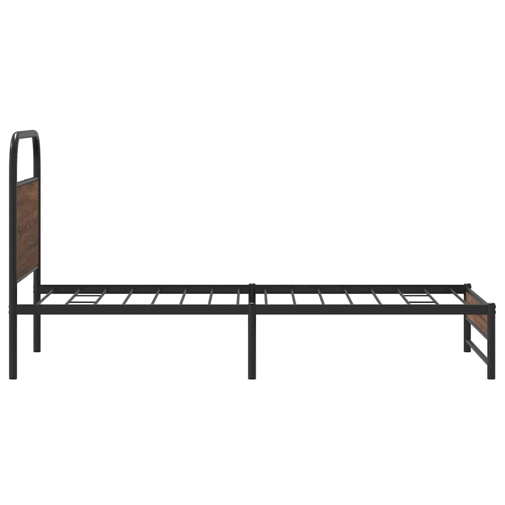 Cadre de lit sans matelas 90x190cm chêne marron bois ingénierie - XIOS