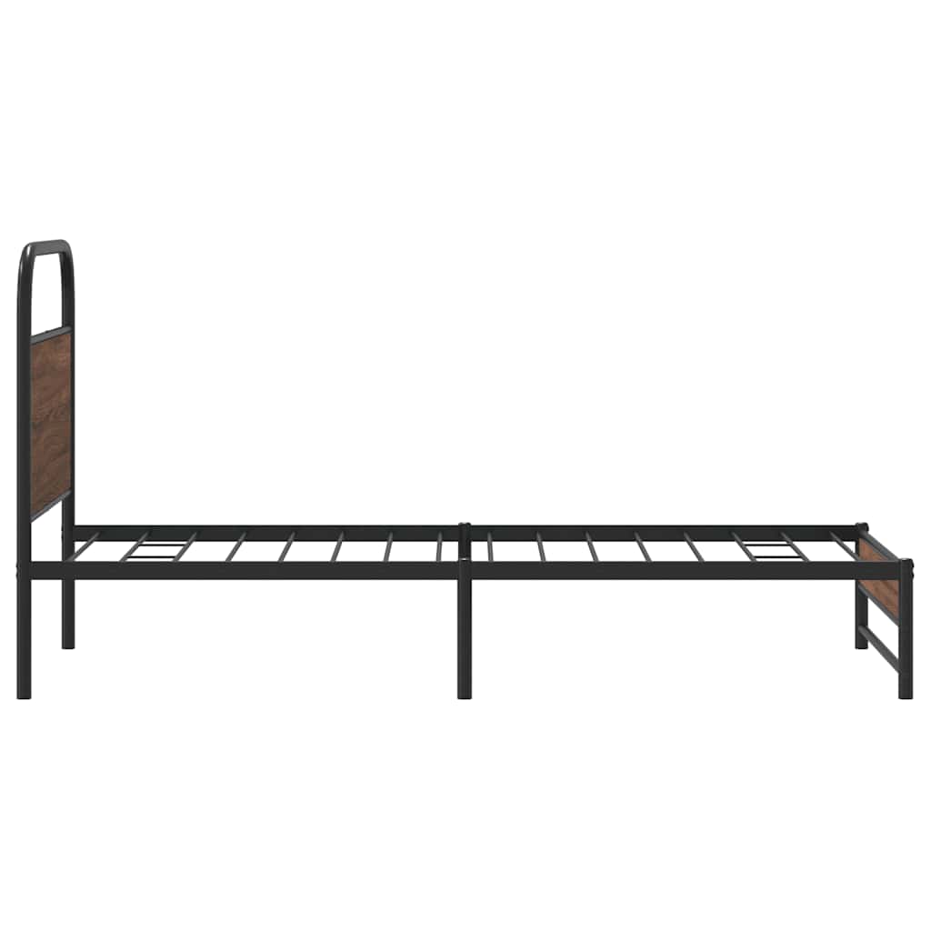 Cadre de lit sans matelas 90x200cm chêne marron bois ingénierie - XIOS