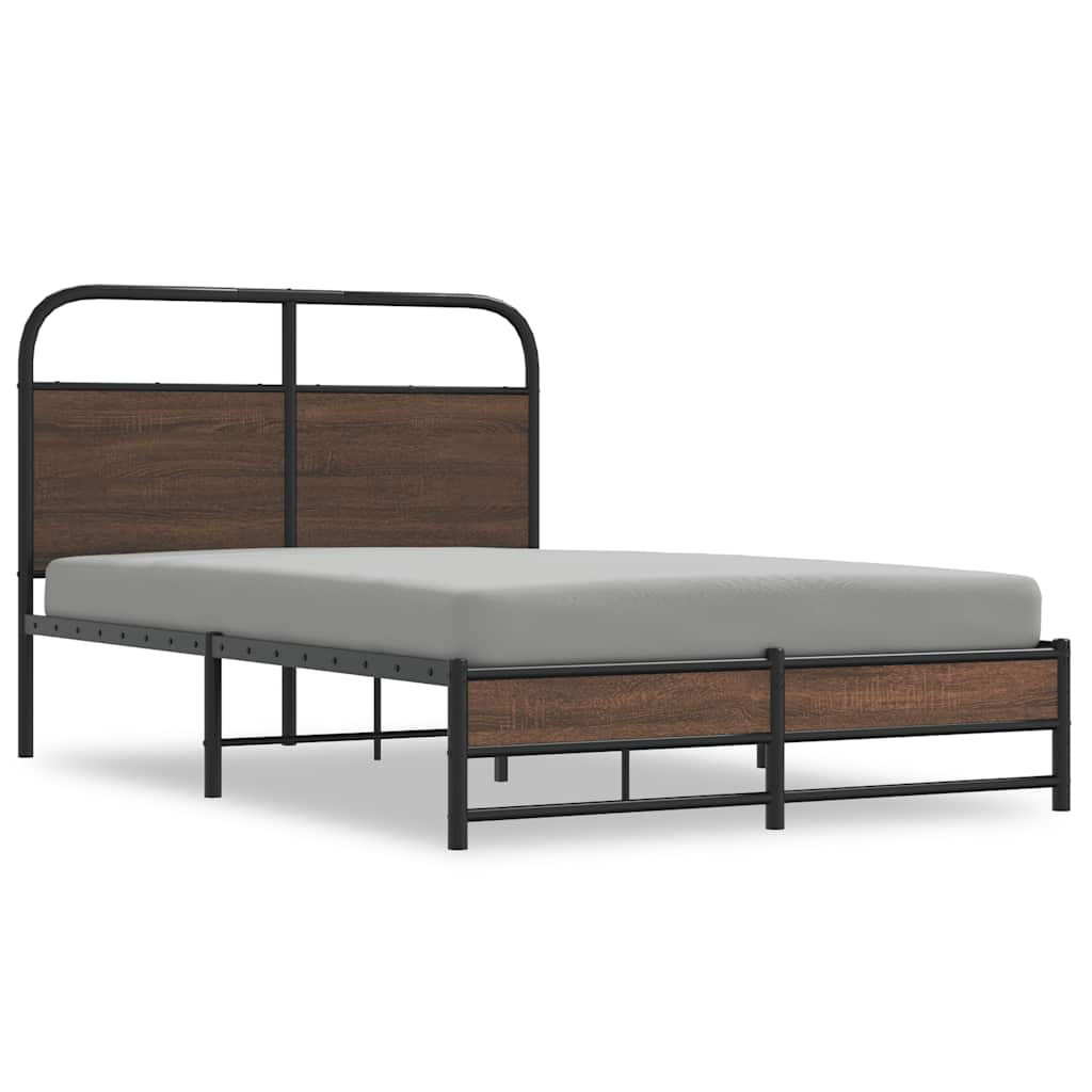 Cadre de lit sans matelas 140x200 cm chêne marron - XIOS