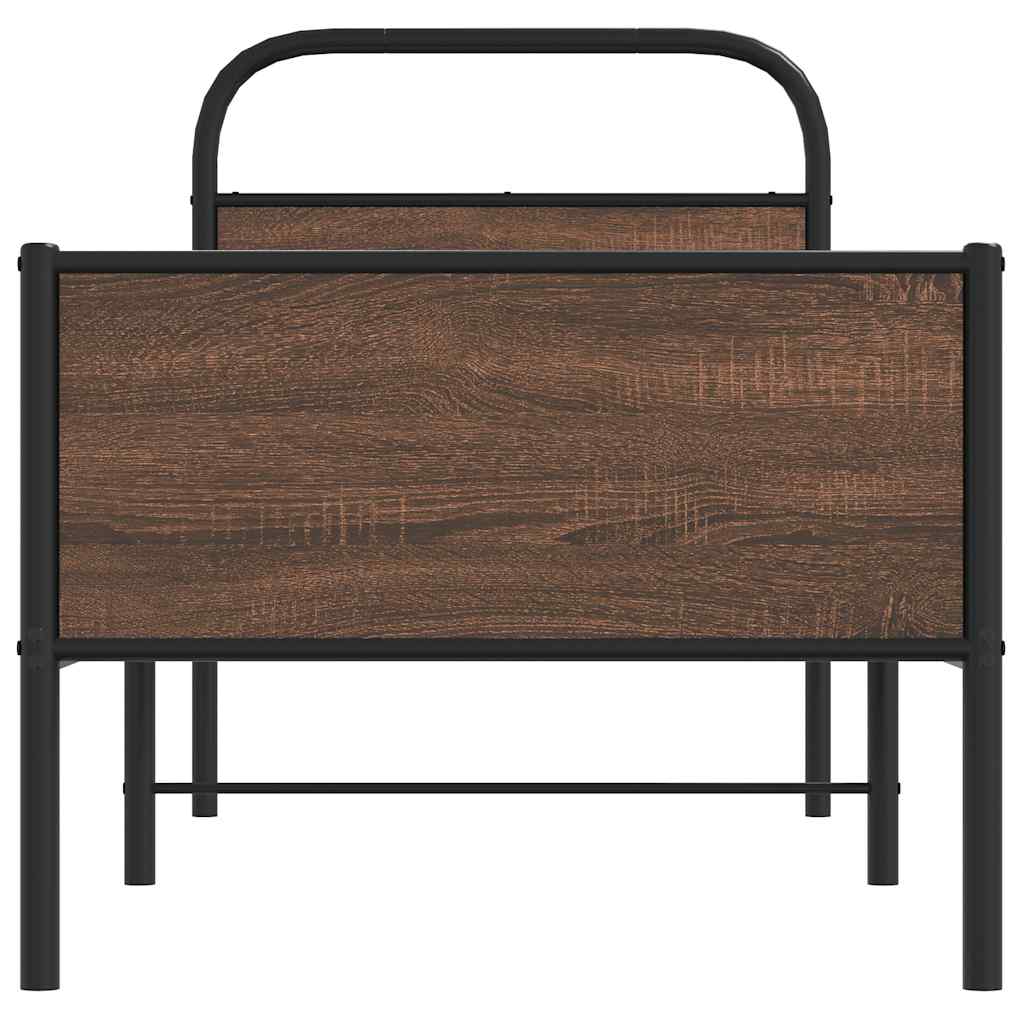 Cadre de lit sans matelas 80x200cm chêne marron bois ingénierie - XIOS