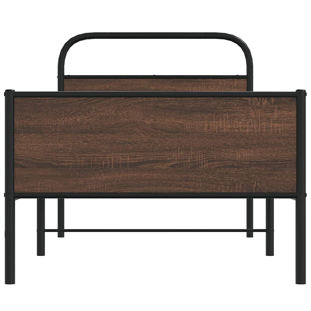 Cadre de lit sans matelas 100x200 cm chêne marron - XIOS