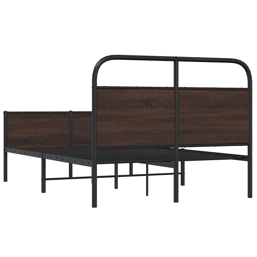 Cadre de lit sans matelas 135x190 cm chêne marron - XIOS