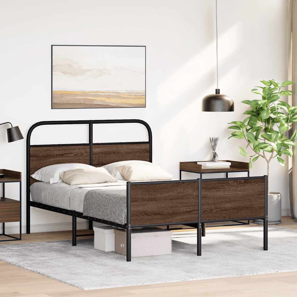 Cadre de lit sans matelas 140x200 cm chêne marron - XIOS