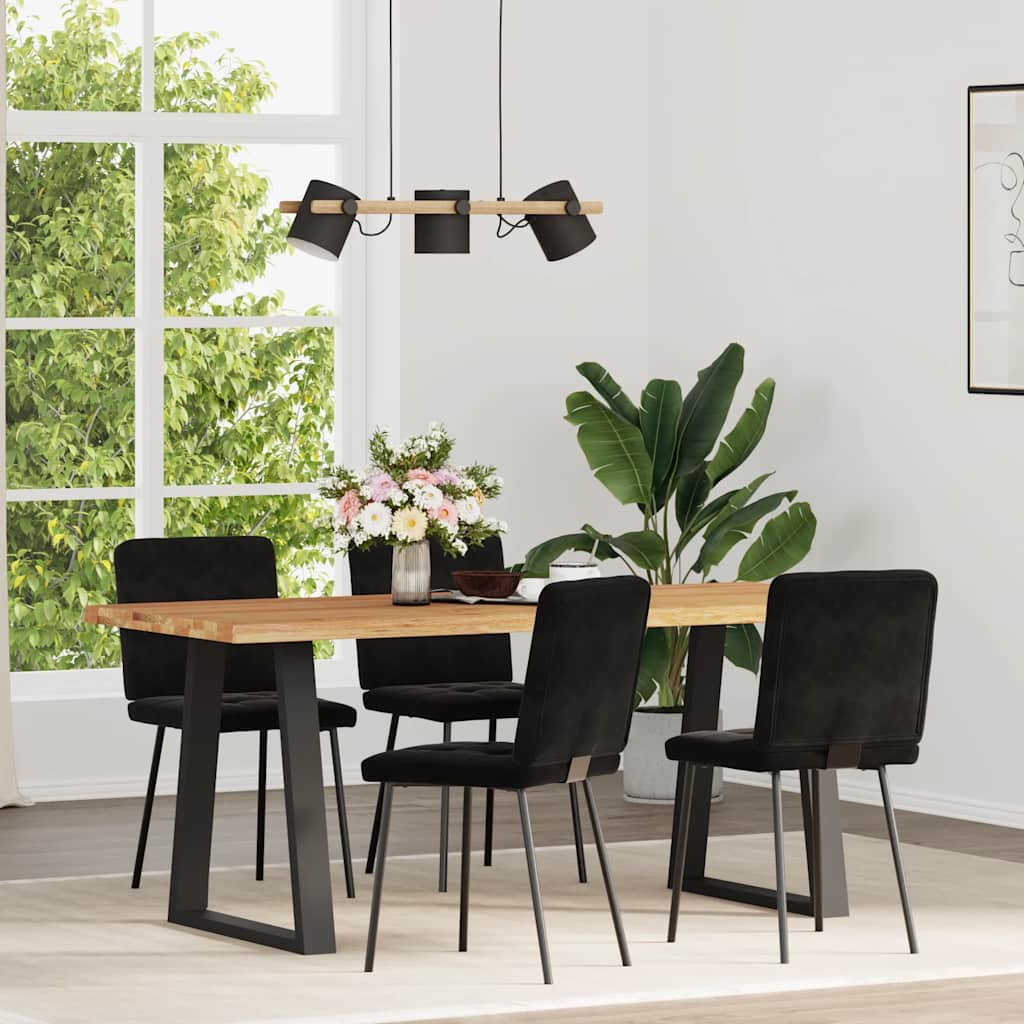 Chaises à manger lot de 4 Noir Velours - XIOS