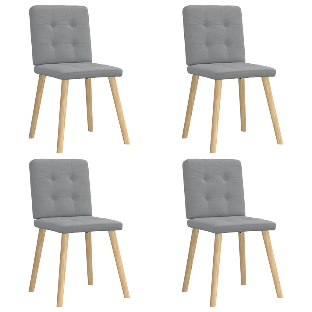 Chaises à manger lot de 4 gris clair tissu - XIOS