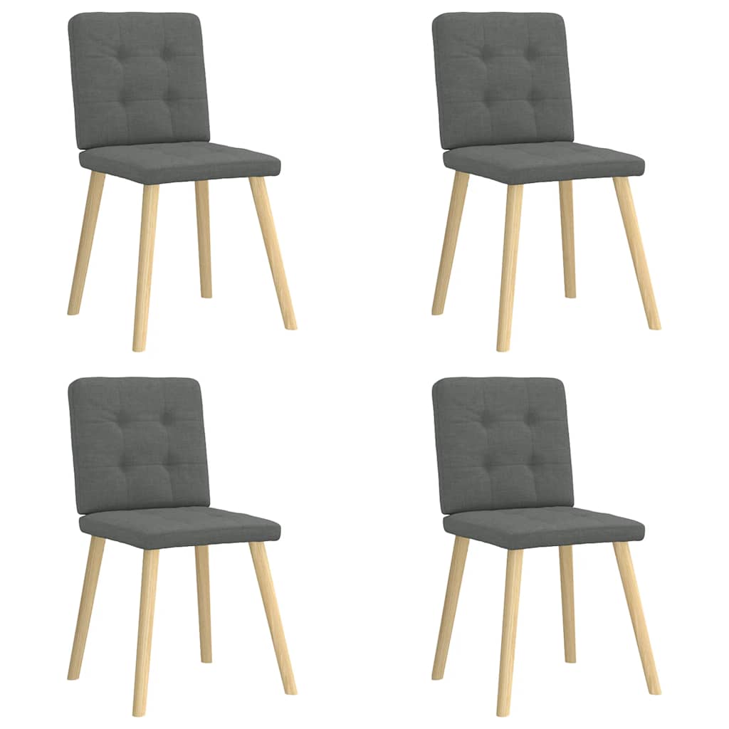 Chaises à manger lot de 4 gris foncé tissu - XIOS