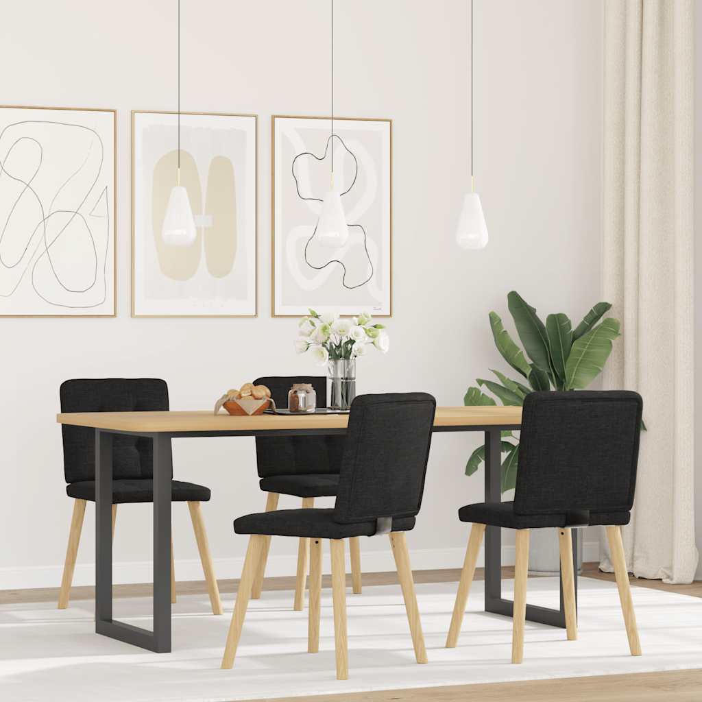 Chaises à manger lot de 4 noir tissu - XIOS