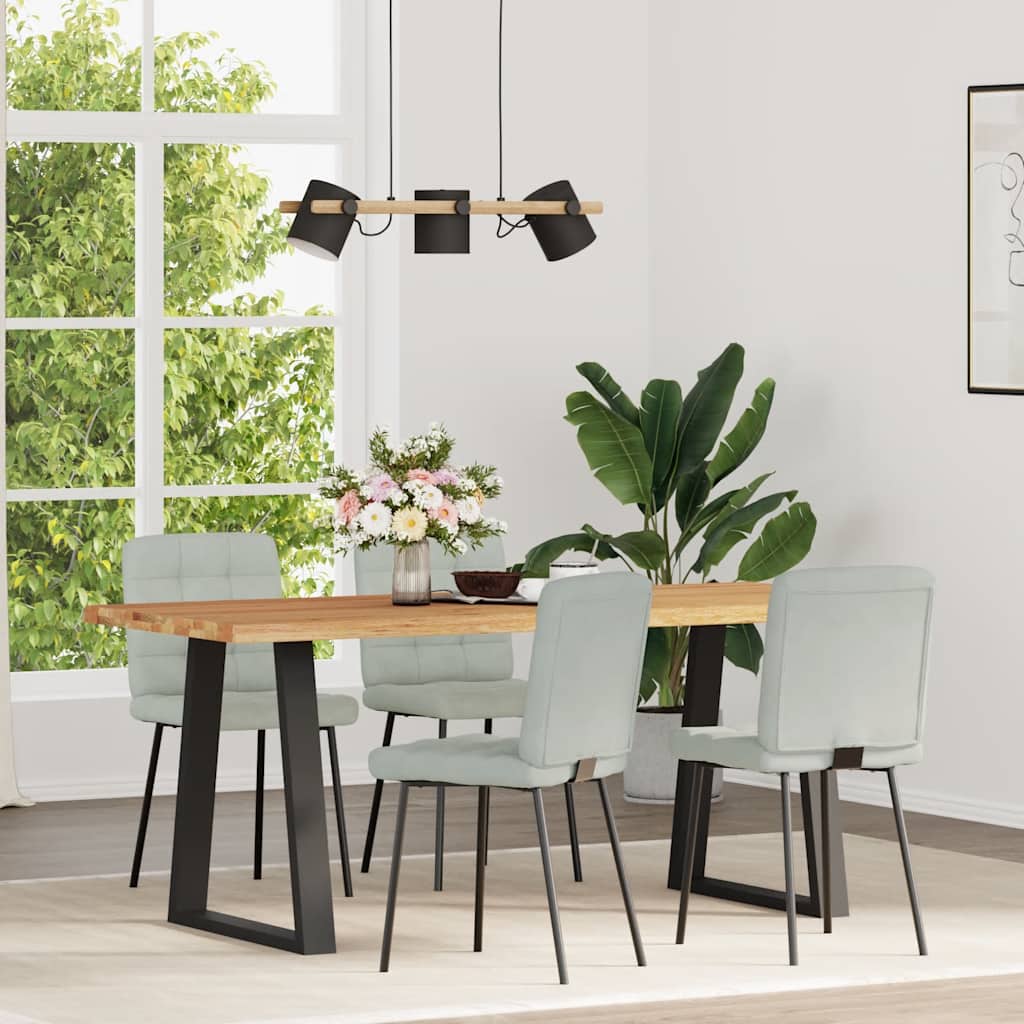 Chaises à manger lot de 4 Gris clair Velours - XIOS