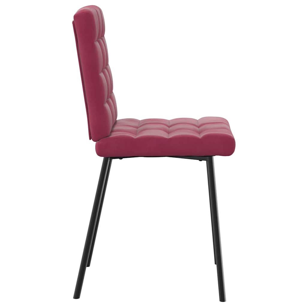 Chaises à manger lot de 4 Rouge bordeaux Velours - XIOS