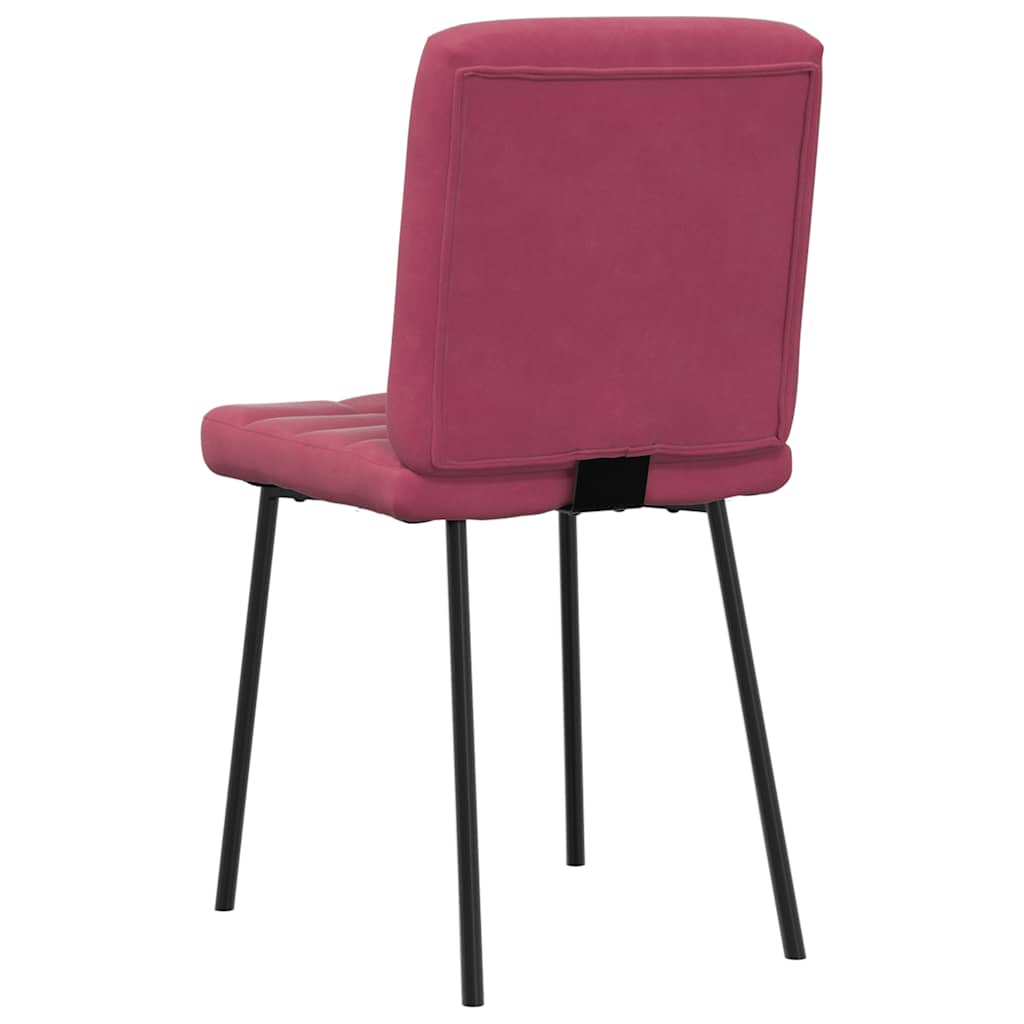Chaises à manger lot de 4 Rouge bordeaux Velours - XIOS