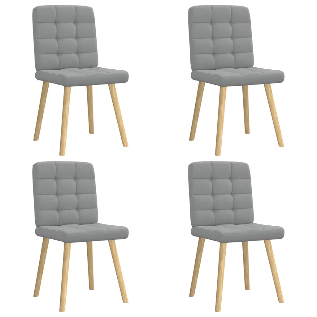 Chaises à manger lot de 4 gris clair tissu - XIOS
