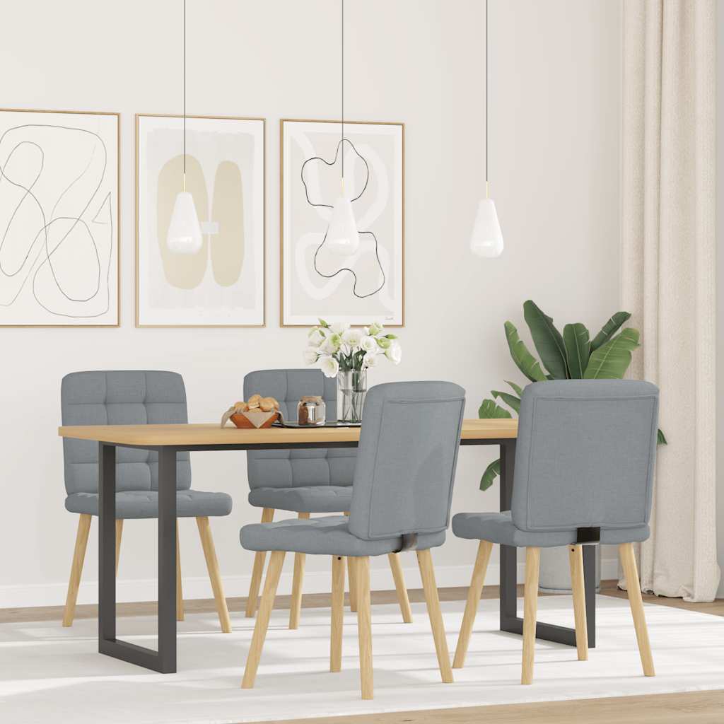 Chaises à manger lot de 4 gris clair tissu - XIOS
