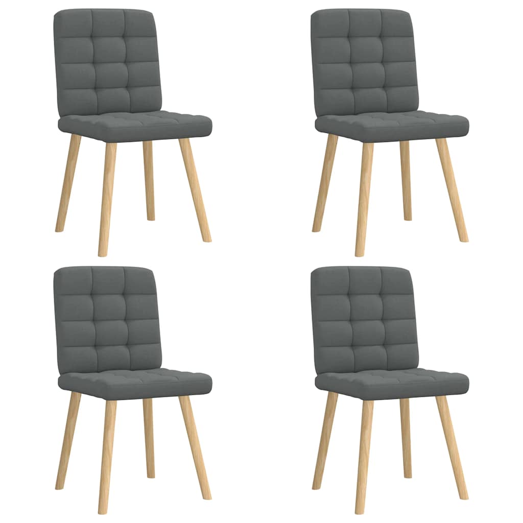 Chaises à manger lot de 4 gris foncé tissu - XIOS
