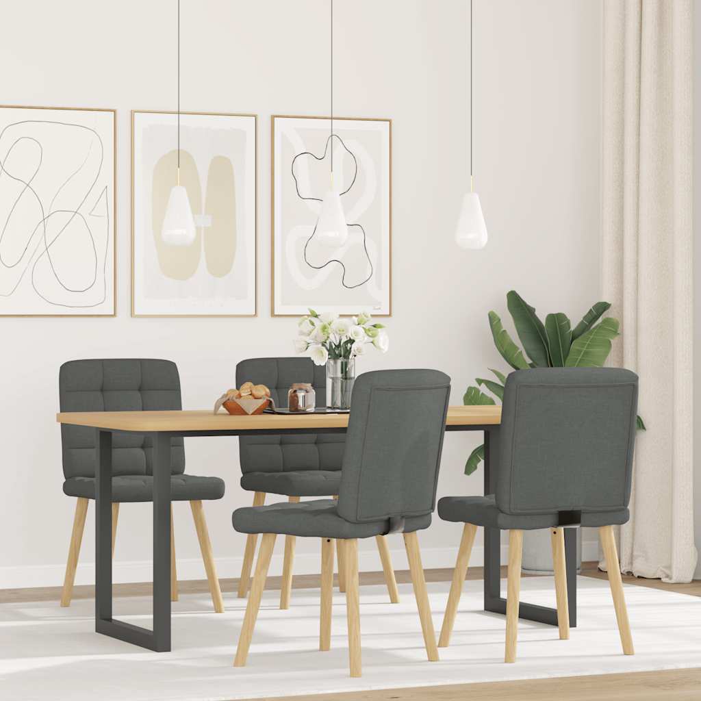Chaises à manger lot de 4 gris foncé tissu - XIOS