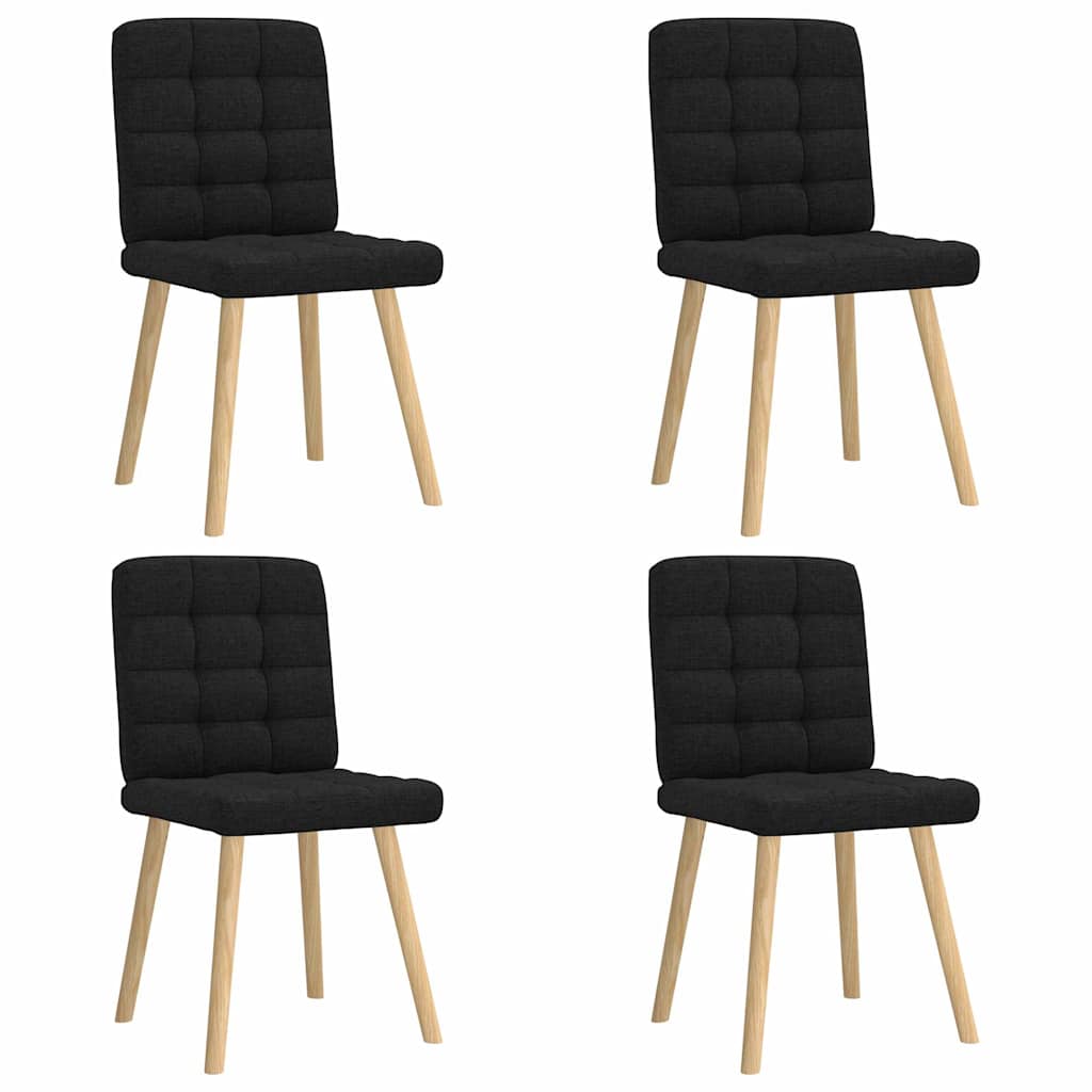 Chaises à manger lot de 4 noir tissu - XIOS
