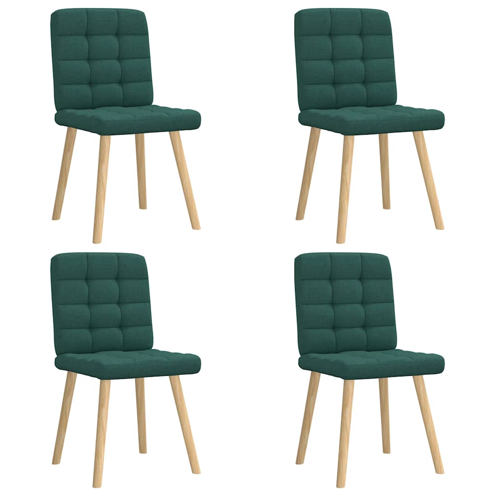 Chaises à manger lot de 4 vert foncé tissu - XIOS