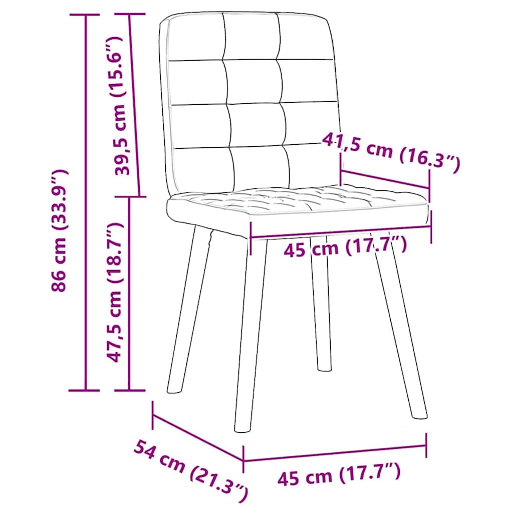 Chaises à manger lot de 4 bleu jean tissu - XIOS